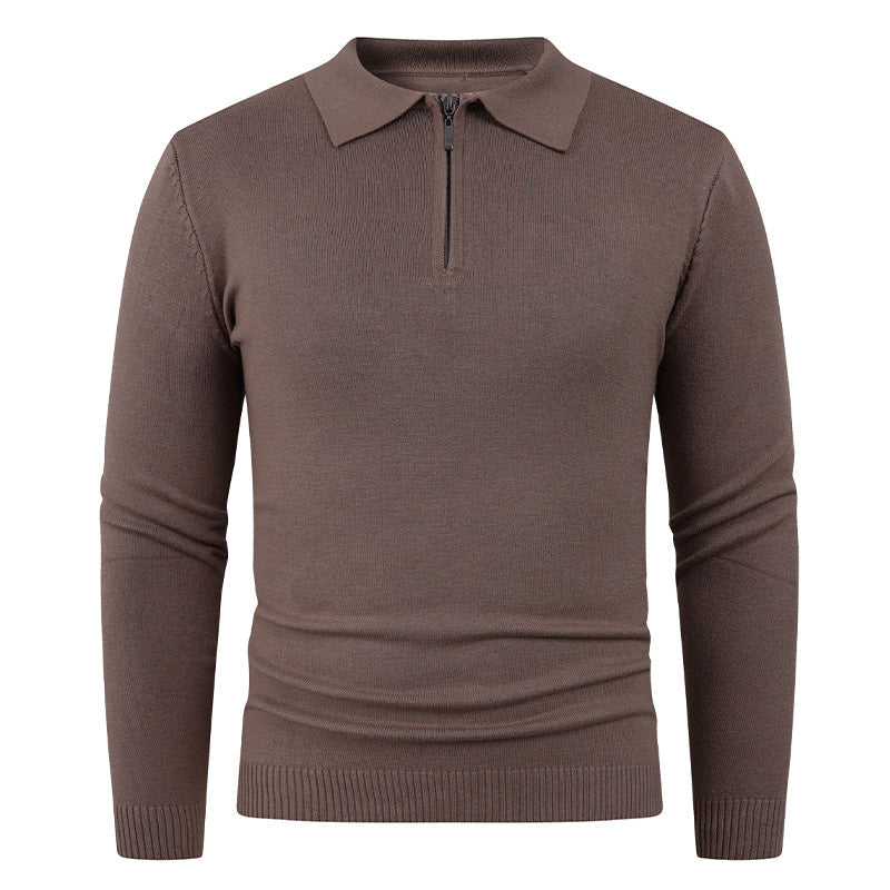 Streetwave Mens Knit Pullover Half Zip Collar Ribbed Texture Premium Cozy For Men