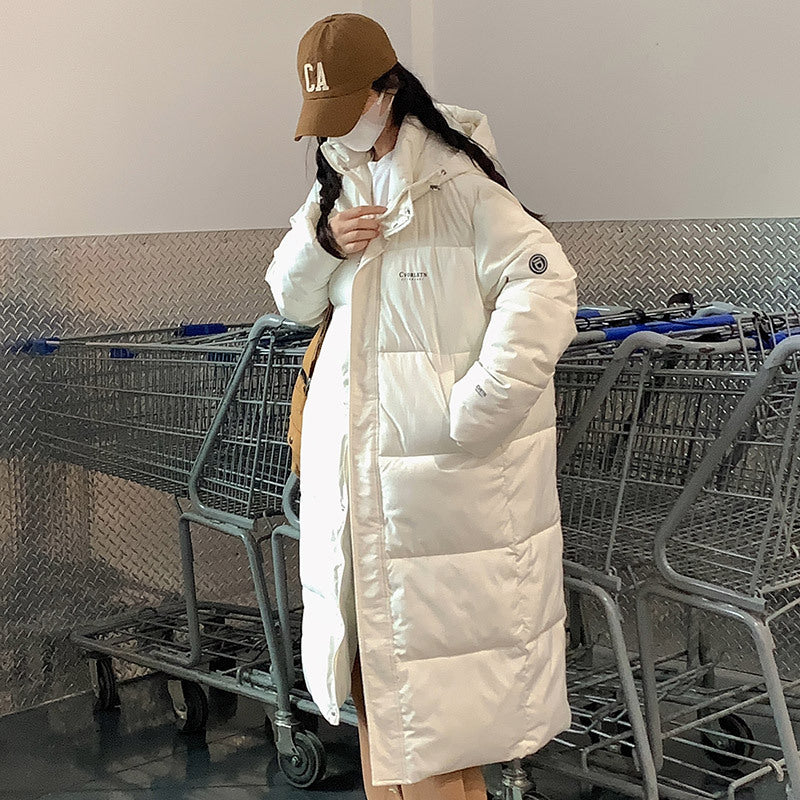 Street-Wave Women Long Puffer Coat With Hood And High Collar For Winter Warmth All-Weather Comfort