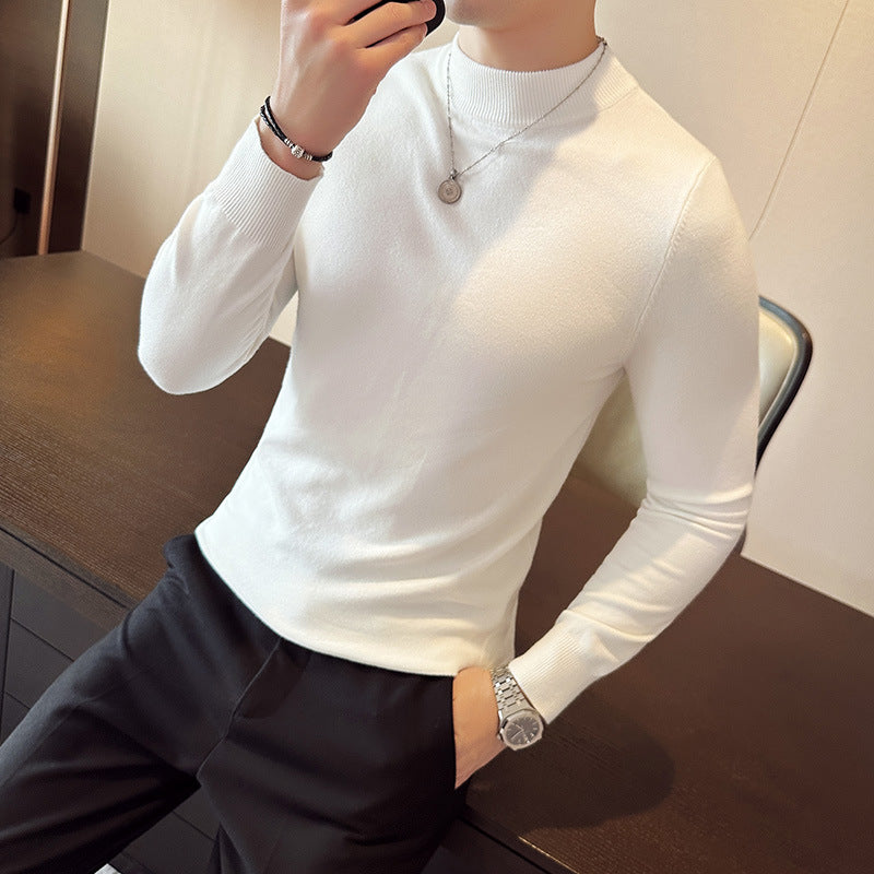 Street-Wave Men's High-Neck Sweater With Elegant Modern Fit For Stylish Casual And Office Wear