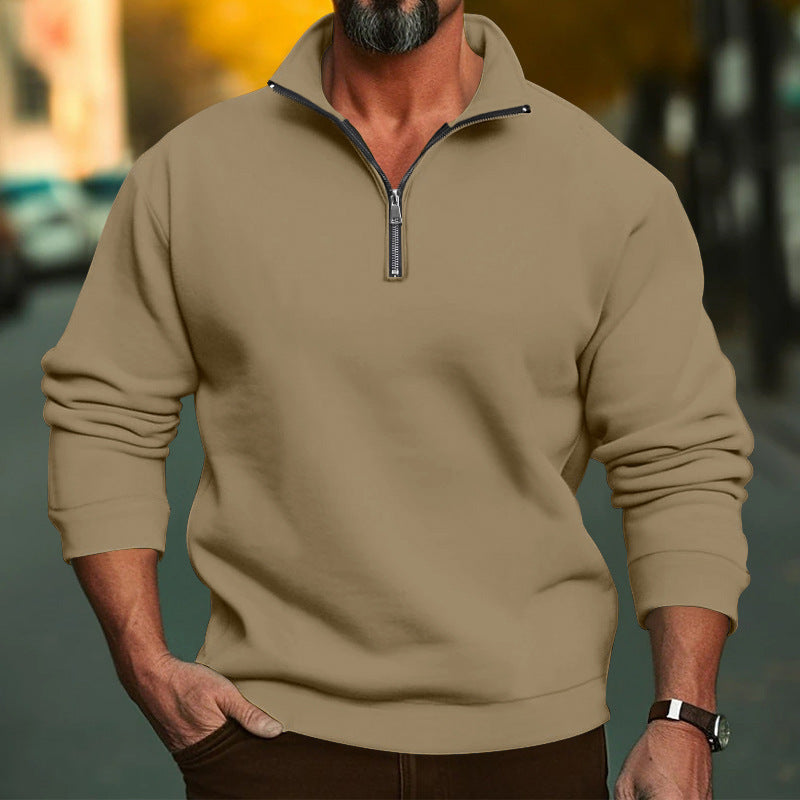 Street-Wave Men's Half Zip Sweatshirt With Soft Fleece Interior For Warm Everyday Comfort