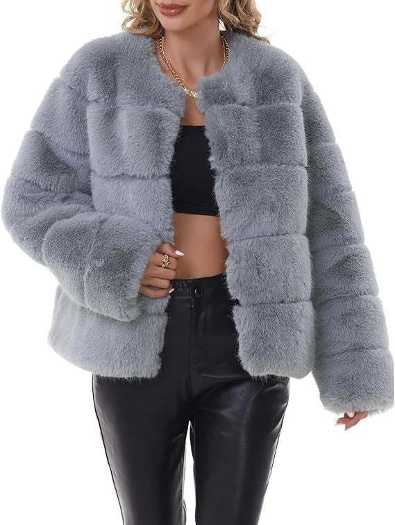 Street-Wave Cozy Faux Fur Jacket With Puff Sleeve Design For Women Luxurious Comfort