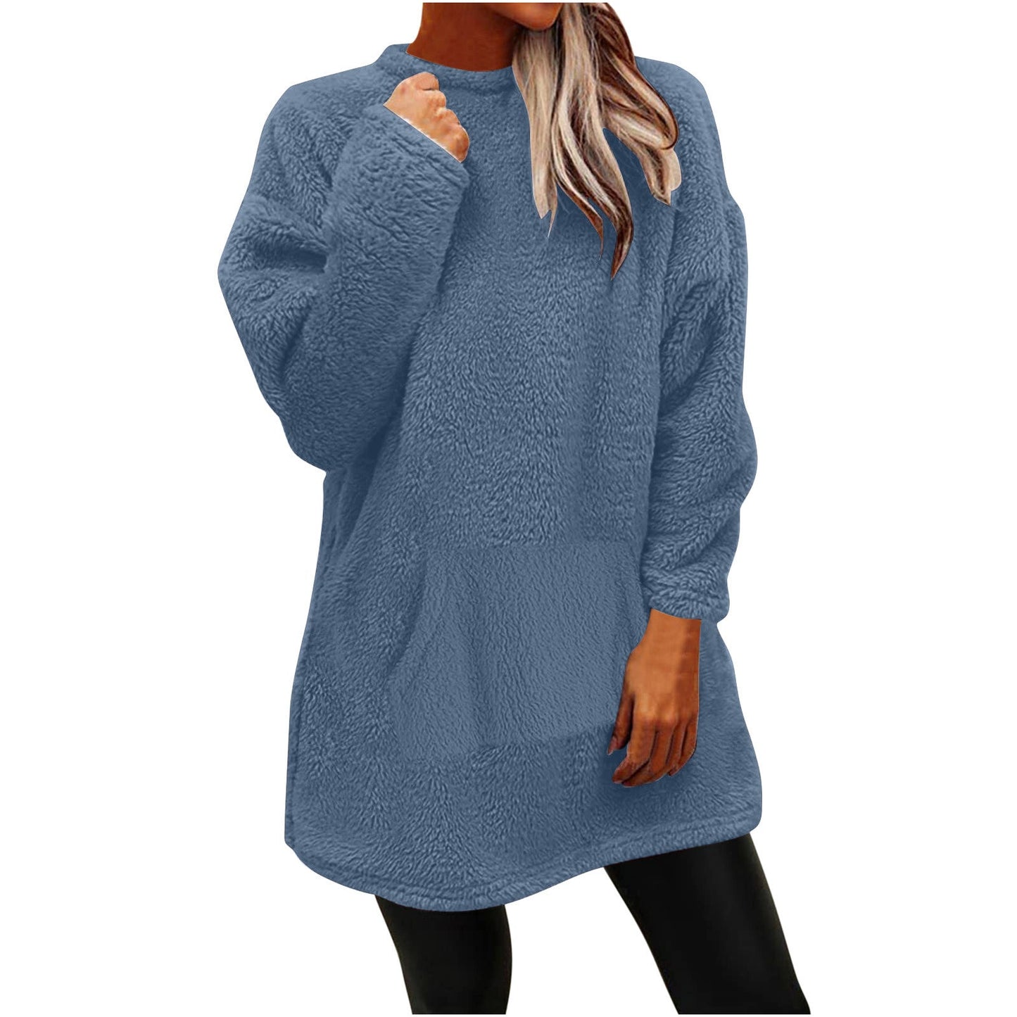 Street Wave Oversize Cozy Pullover For Women Plush Fleece Warmth And Relaxed Fit