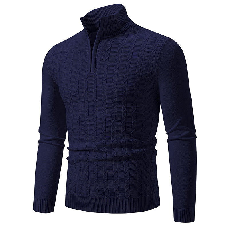 Streetwave Mens Cable Knit Zip Neck Sweater Warm And Stylish Knitwear For Cold Weather