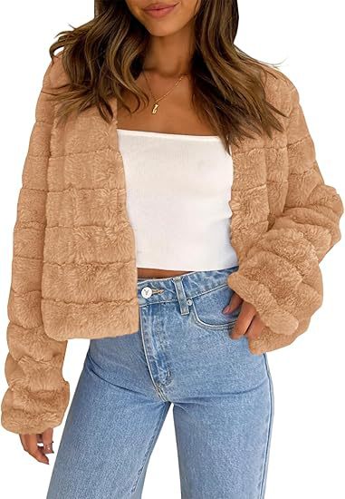 Streetwave Fluffy Short Faux Fur Jacket For Women Modern Design Warm Cozy Style