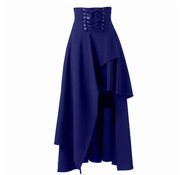 Street Wave Asymmetric Lace Up Skirt With Adjustable Waist For Elegant Women Modern Streetwear