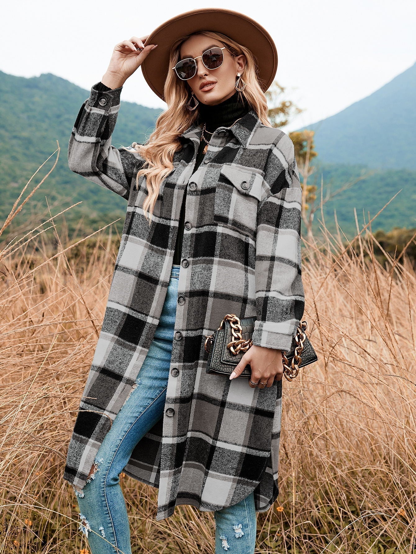 Street Wave Plaid Flannel Shirt Dress For Women, Soft Cozy Warm Fabric, Fall Ready Comfort
