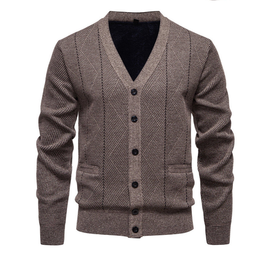 Street-Wave Mens Cardigan With Unique Diamond Pattern Breathable Cotton Blend Comfort For Men