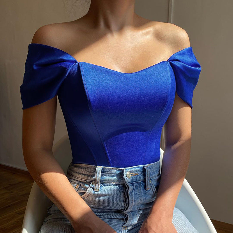 Street-Wave Elegant Off-Shoulder Top With Puff Sleeves For Women Flattering Fit And Stylish Design