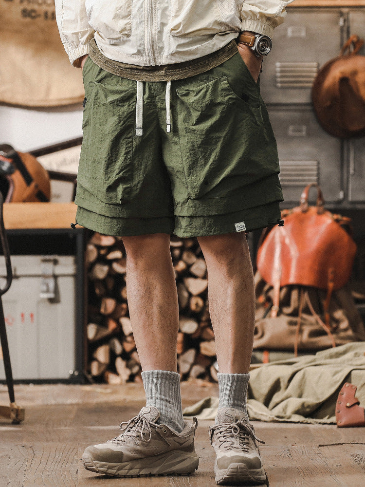 Street-Wave Men's Cargo Shorts Quick Dry Mesh Pockets Adjustable Waist Outdoor