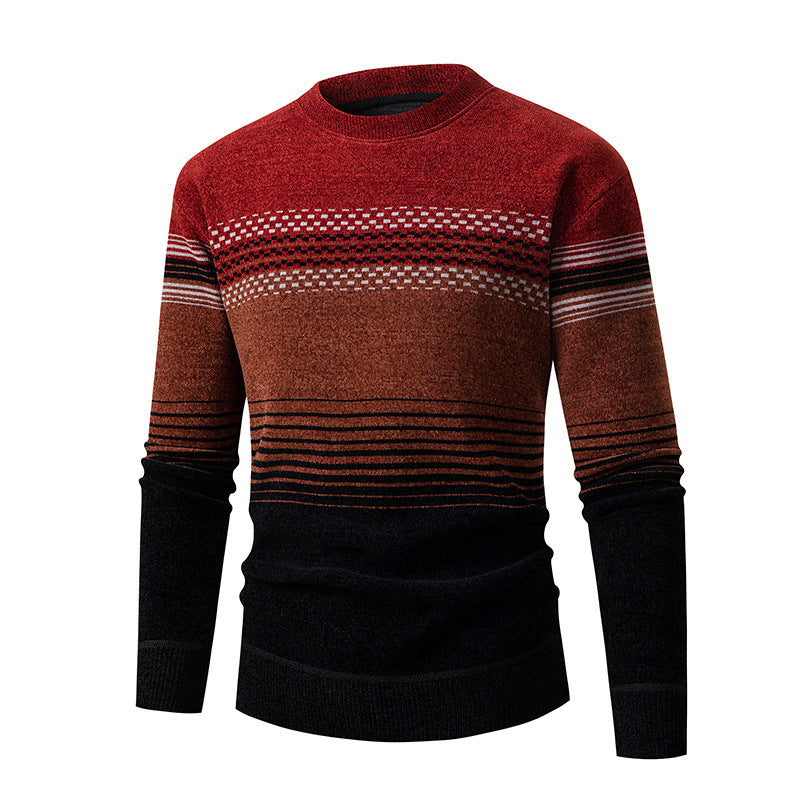 Street-Wave Mens Knit Sweater With Unique Textured Design And Multicolor Pattern For Men Cozy Comfort