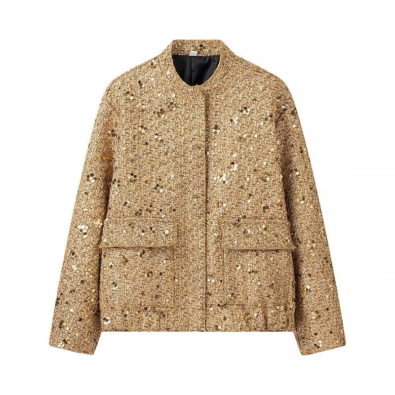 Street Wave Womens Functional Jacket With Glitter Lurex Detailing And Practical Pockets