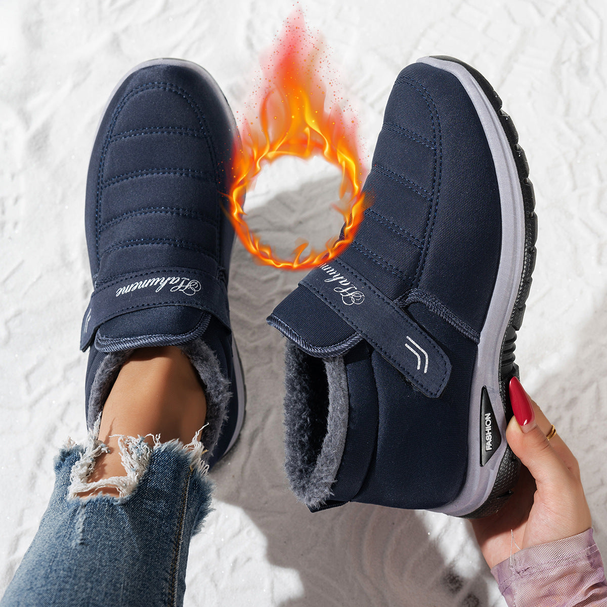 Street-wave Women Fleece Lined Sneakers For Warmth And Comfort In Cold Weather Winter Wear