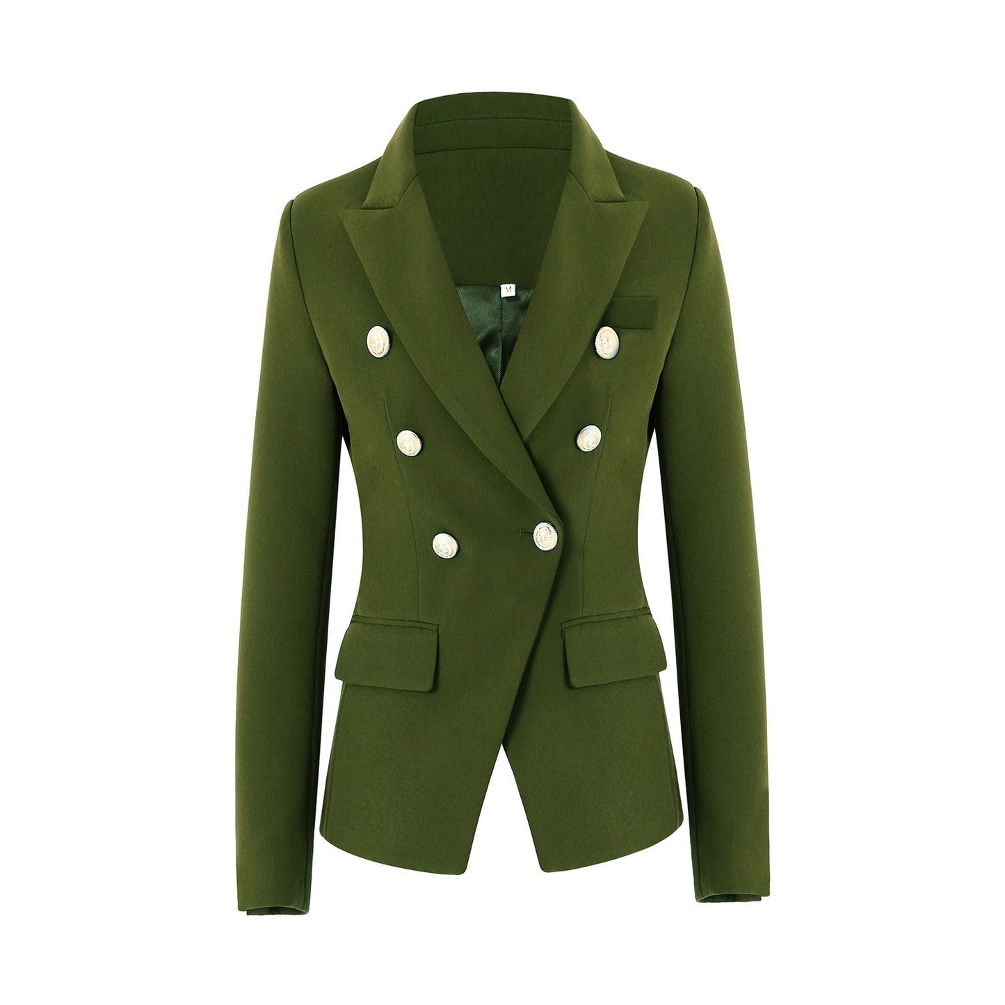 Streetwave Womens Elegant Double Breasted Blazer Jacket With Gold Tone Buttons For Work Or Evening