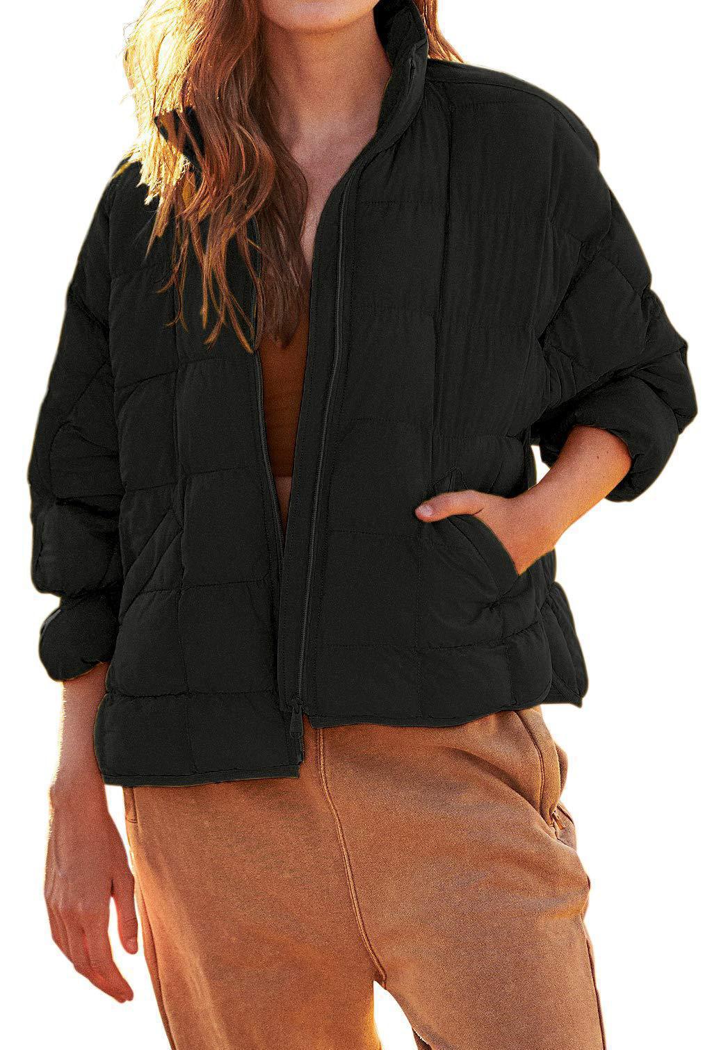 Streetwave Women Lightweight Puffer Jacket With High Collar And Practical Pockets