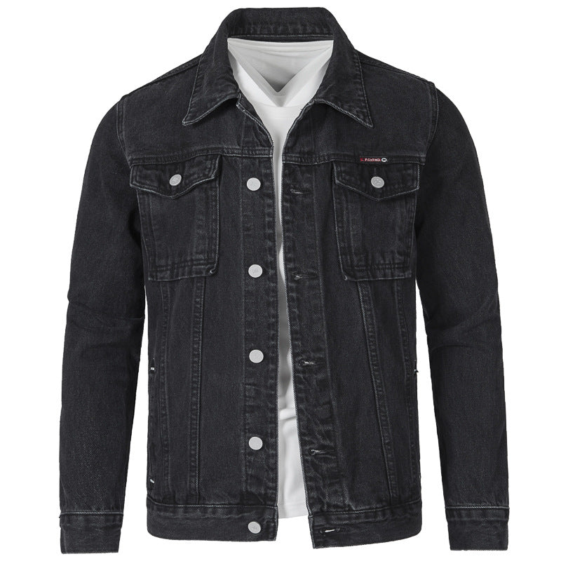 Street-Wave Denim Jacket For Men Slim Fit With Practical Pockets And Rugged Rivets