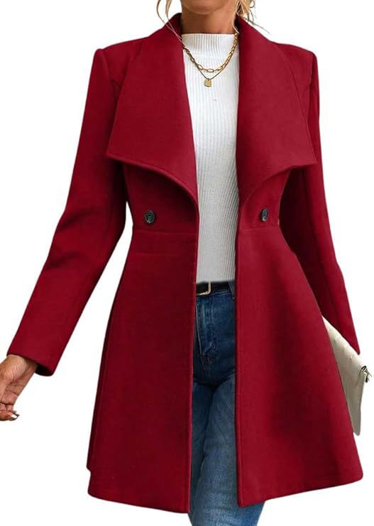 Street-wave Women's Transitional Coat With Wide Lapel And Double-Breasted Button Placket For Modern Wardrobe