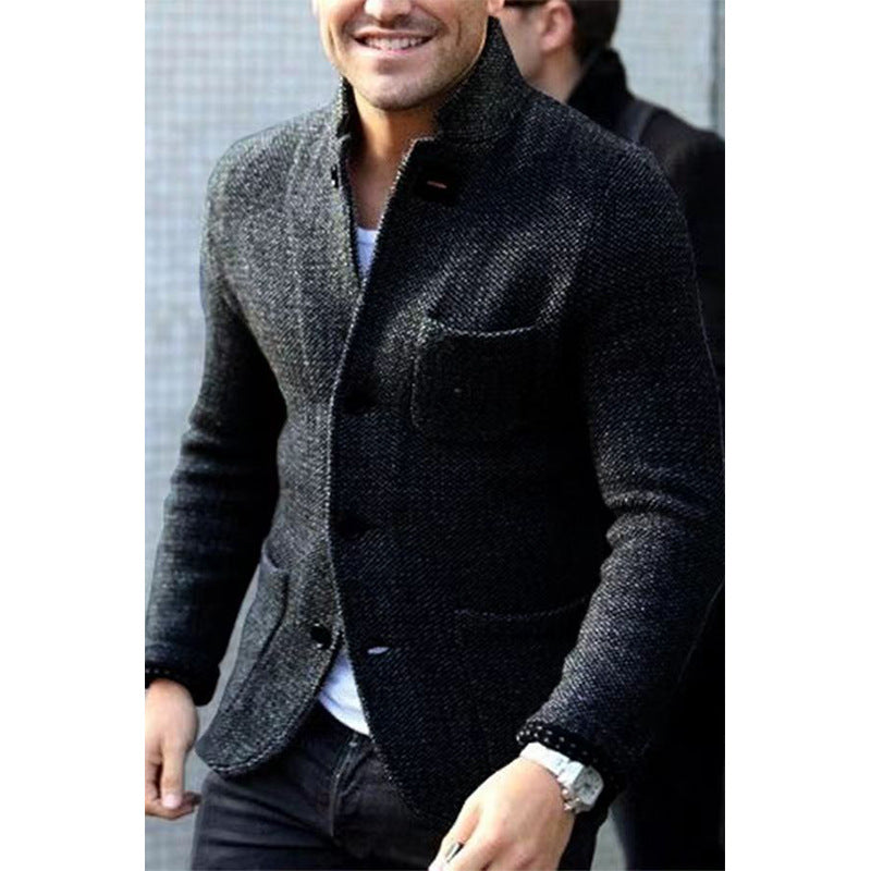 Streetwave Men Knit Blazer Casual Chic Warm Wool Blend Modern Fit For Everyday Style