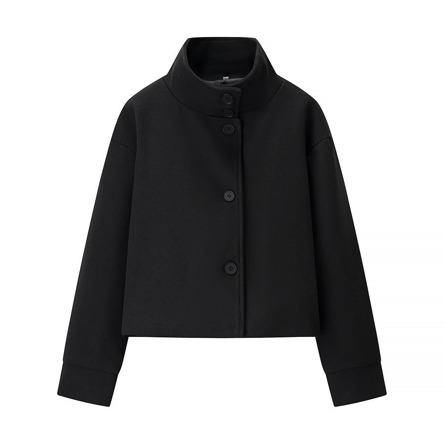 Streetwave Womens Short Jacket With Modern Collar And Elegant Button Details For Everyday City Style