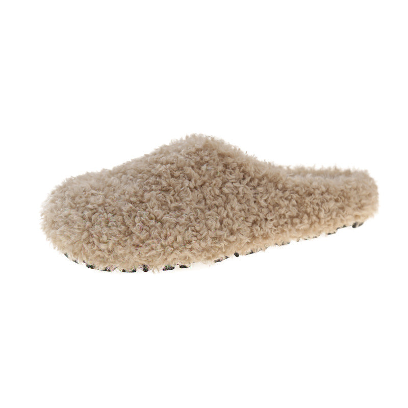 Street Wave Women Plush Slippers Non Slip Sole Cozy Fleece Lining For Home Comfort