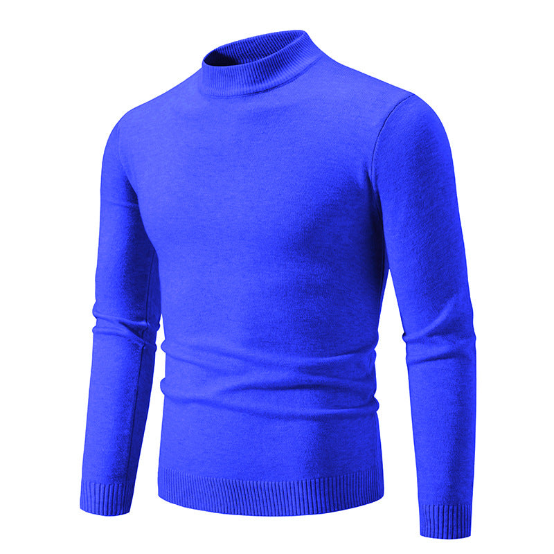 Streetwave Men's Fine Knit Sweater With High Collar And Elastic Cuffs Premium Breathable Cotton For Style Conscious Men