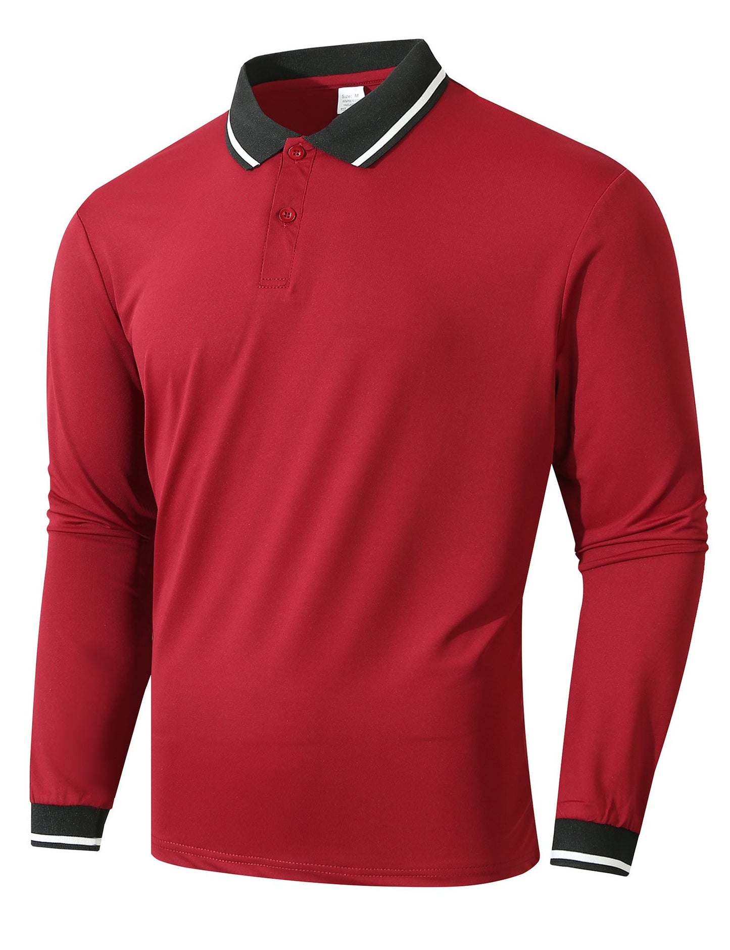Street Wave Men's Long Sleeve Polo Shirt With Sporty Rib Texture For All Day Comfort And Style