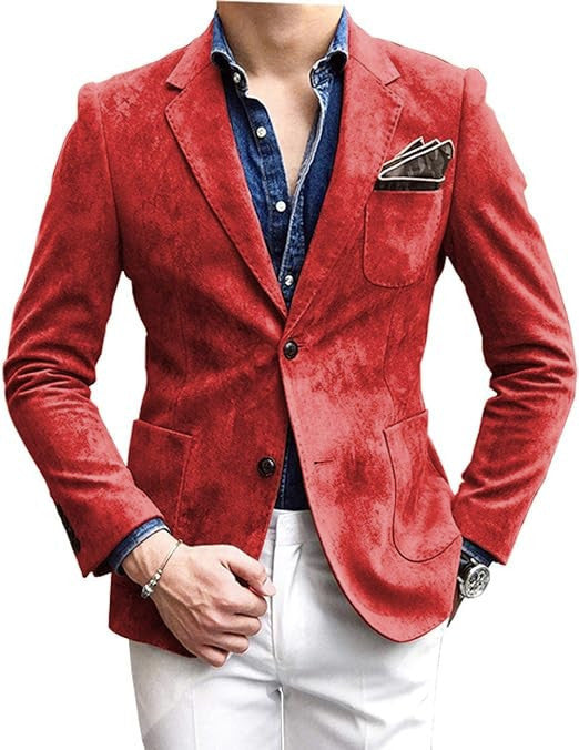 Street Wave Mens Green Velvet Blazer Elegant Structured Fit For Office And Evening Wear