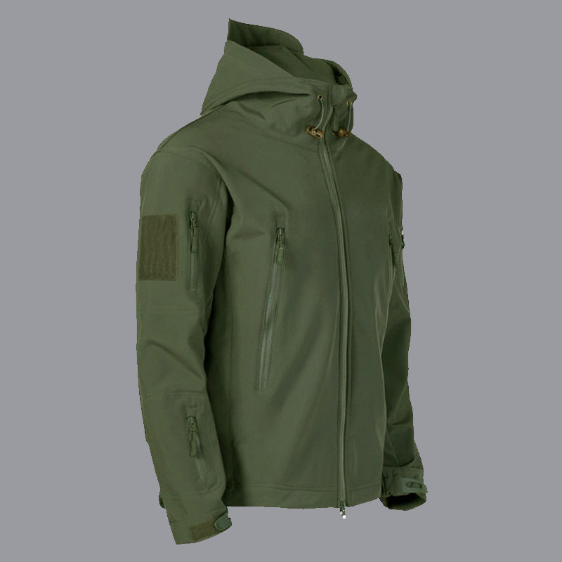 Streetwave Mens Technical Softshell Jacket With Multifunctional Pockets And Adjustable Hood For Outdoor Adventures