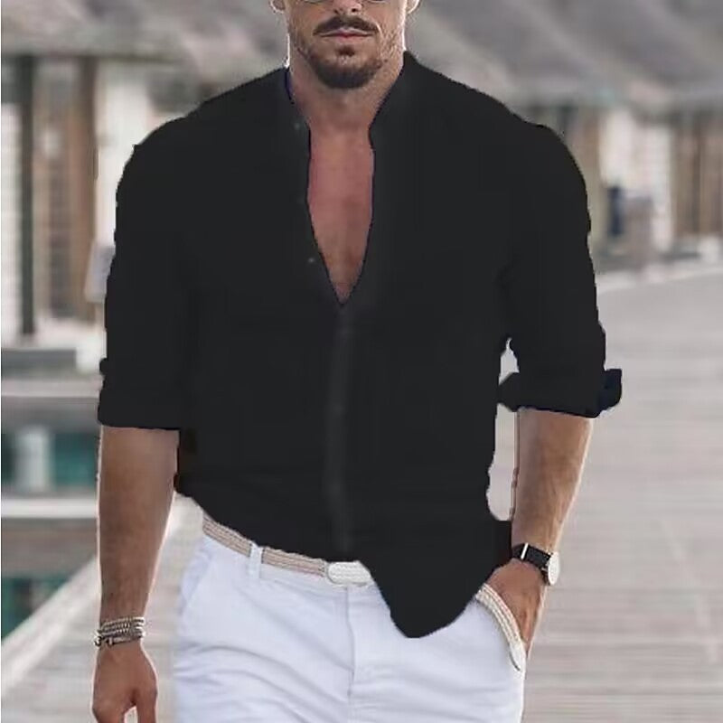 Street-wave Mens Lightweight Long Sleeve Shirt For Office And Casual Wear Versatile Comfort