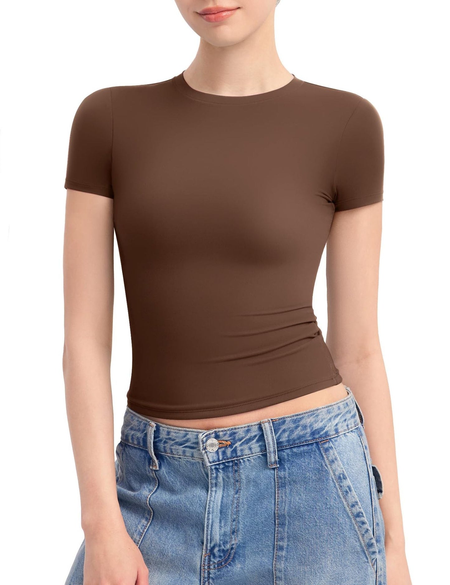 Street-wave Women's Figure Hugging T Shirt With Elastic Stretch Flattering Fit For Everyday Wear