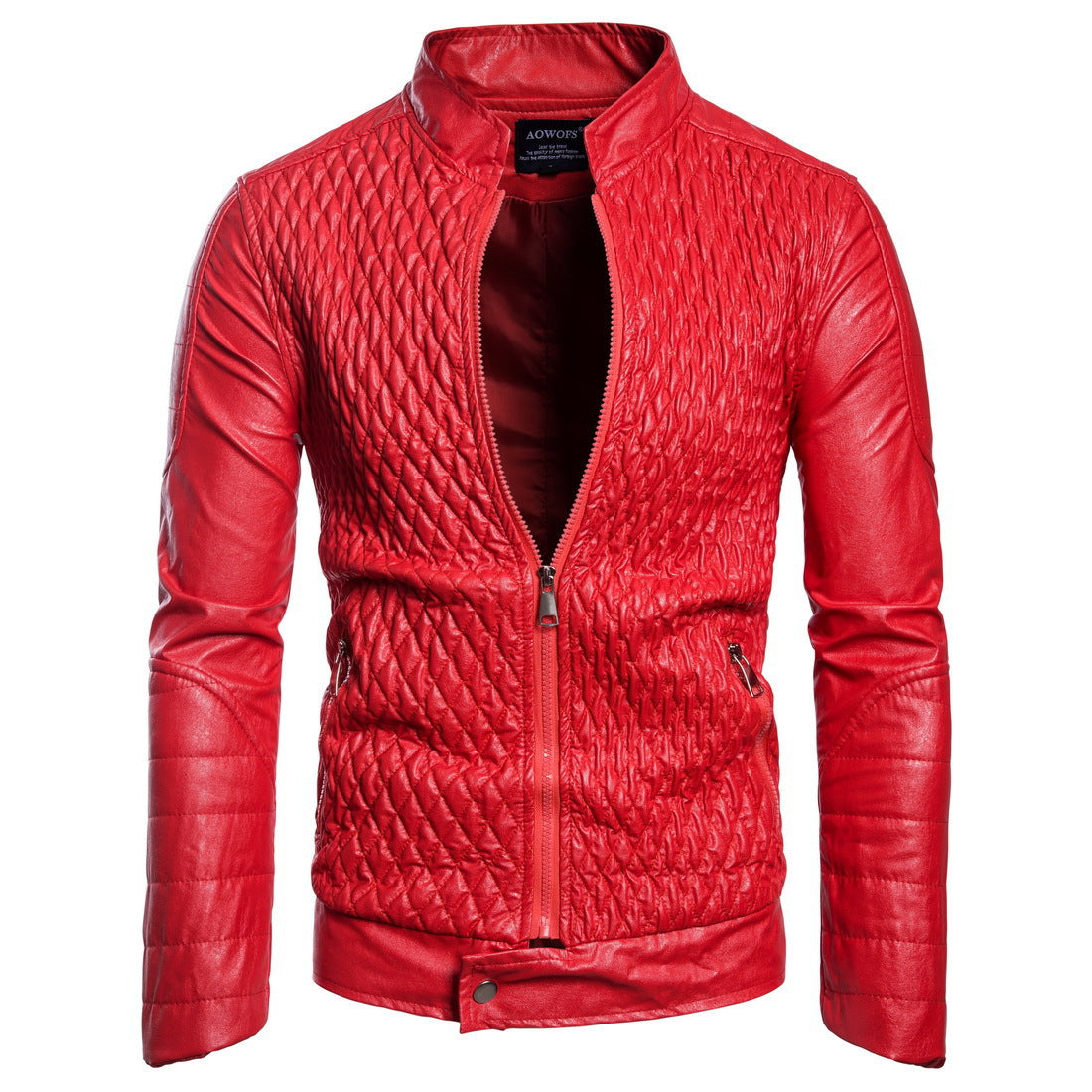 Street-Wave Men's Quilted Faux Leather Motorcycle Jacket Premium Biker Style and Durable Comfort