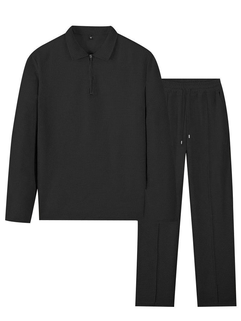 Streetwave Mens Sport Polo Shirt And Jogger Set Breathable Comfort For Active Loungewear