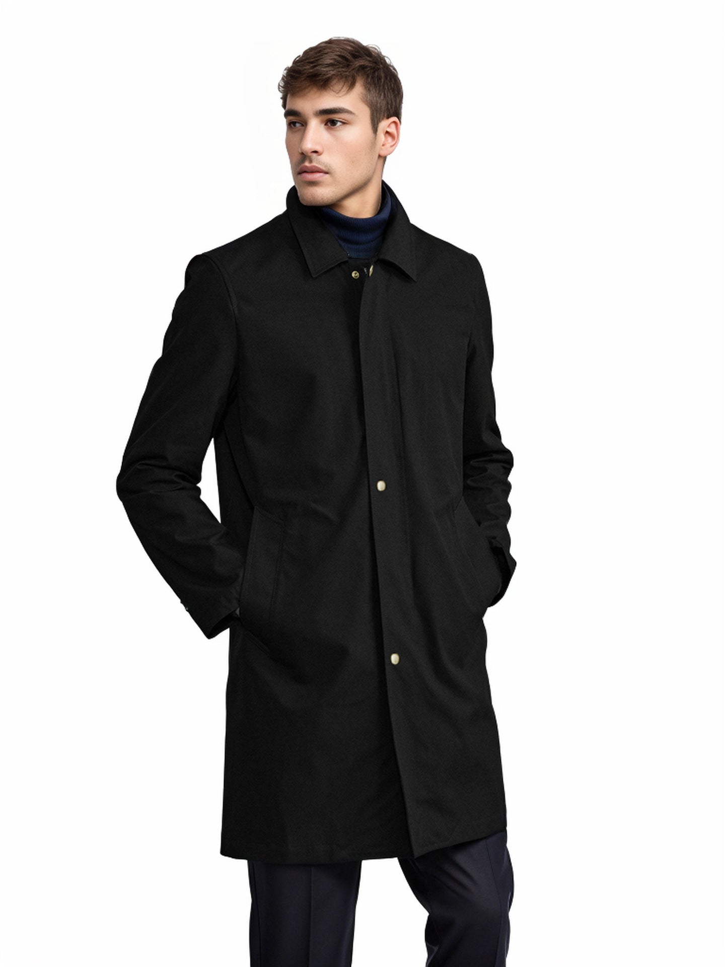 Streetwave Mens Elegant Versatile Coat Timeless Outerwear With Urban Style All Season Comfort