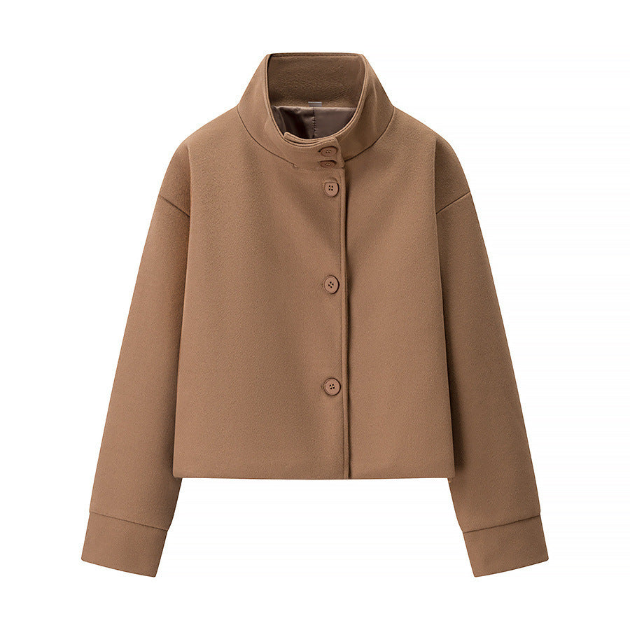 Streetwave Womens Short Jacket With Modern Collar And Elegant Button Details For Everyday City Style