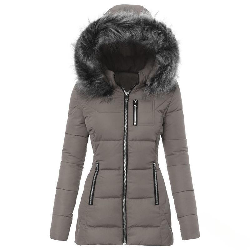Street-wave Womens Winter Jacket With Detachable Faux Fur Collar Insulated Warmth For Cold Days
