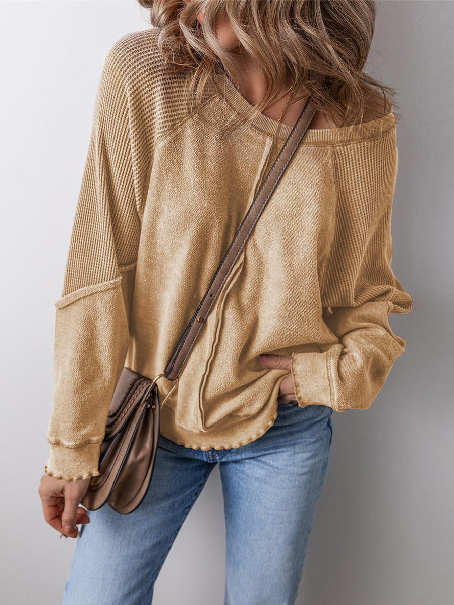 Street-wave Women Cozy Soft Cotton Wide-Neck Knit Pullover For Casual Everyday Style Essentials