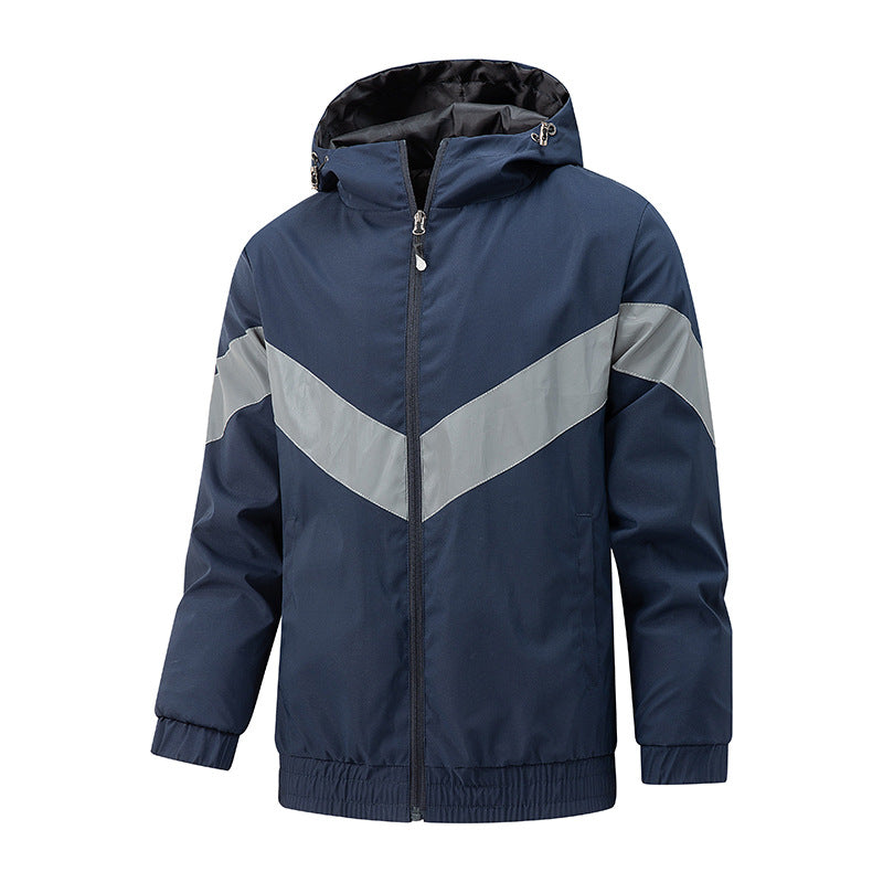 Street-wave Mens Sporty Leisure Jacket With Hood Lightweight Windbreaker For Active Men
