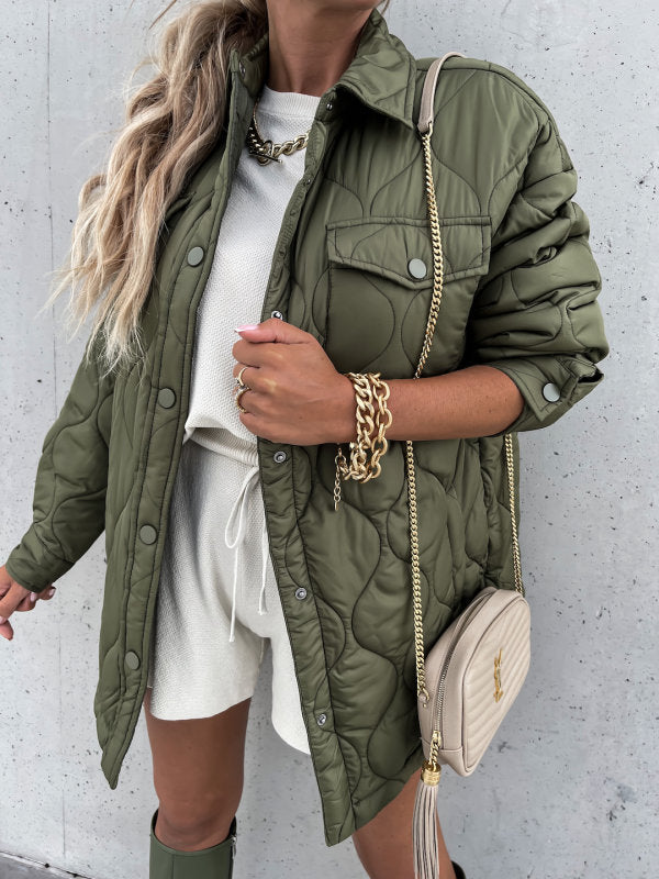 Street-wave Women's Quilted Transitional Jacket With Warmth And Practical Pockets