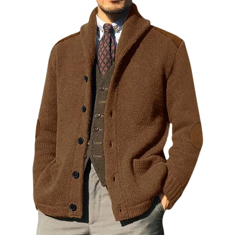 Street Wave Mens Shawl Collar Knit Cardigan Premium Warmth Classic Elegance For Everyday Wear And Smart Casual Style