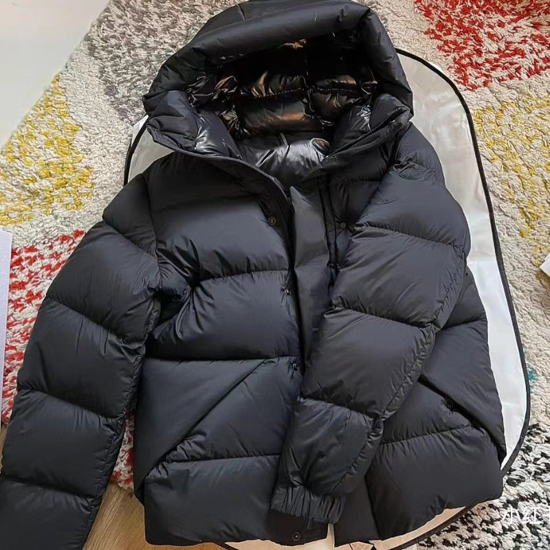 Street Wave Women Down Jacket With High Collar And Zip Pockets For Cold Weather Outdoor Warmth