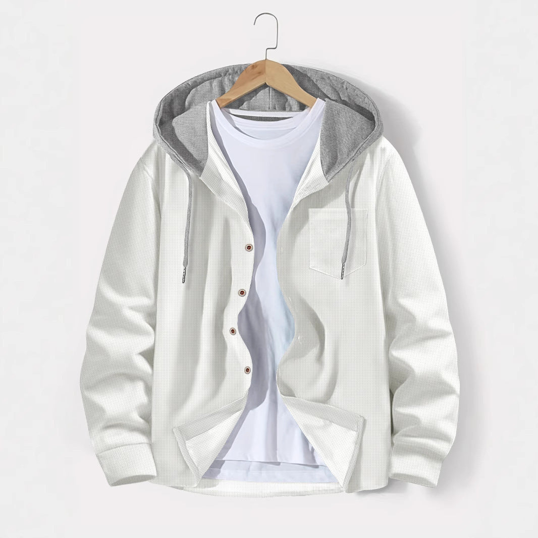 Street-wave Men's Casual Hooded Jacket With Plaid Pattern For Everyday Comfort And Versatility Outerwear