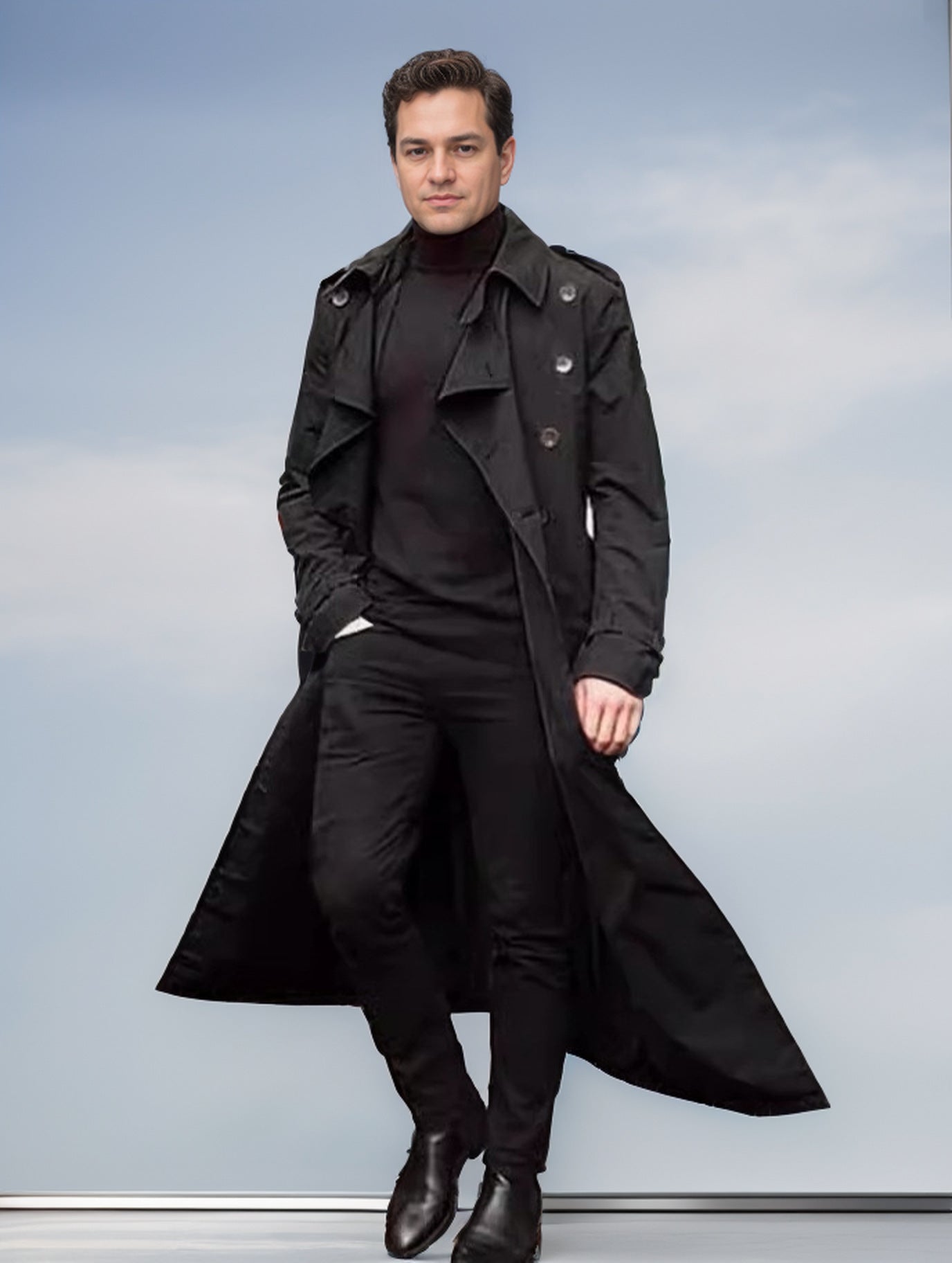 Mens Trench Coat Streetwave Long Weatherproof Coat With Modern Cut And Practical Pockets For Men