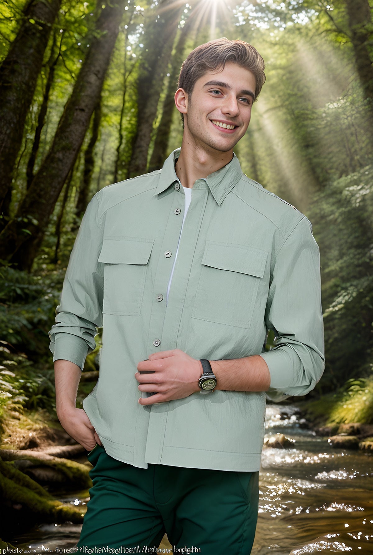 Street-Wave Men's Shirt Jacket With Functional Pockets And Breathable Fabric, Versatile Everyday Outerwear