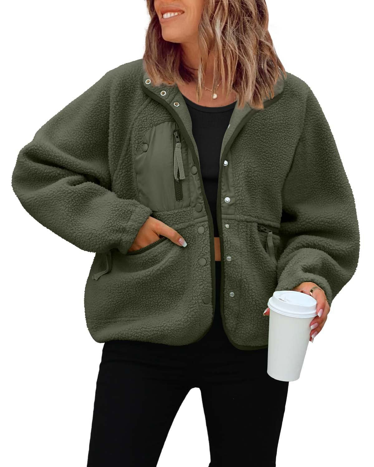 Street-Wave Cozy Fleece Jacket For Women With Practical Pockets And Warmth Soft Lined Comfort