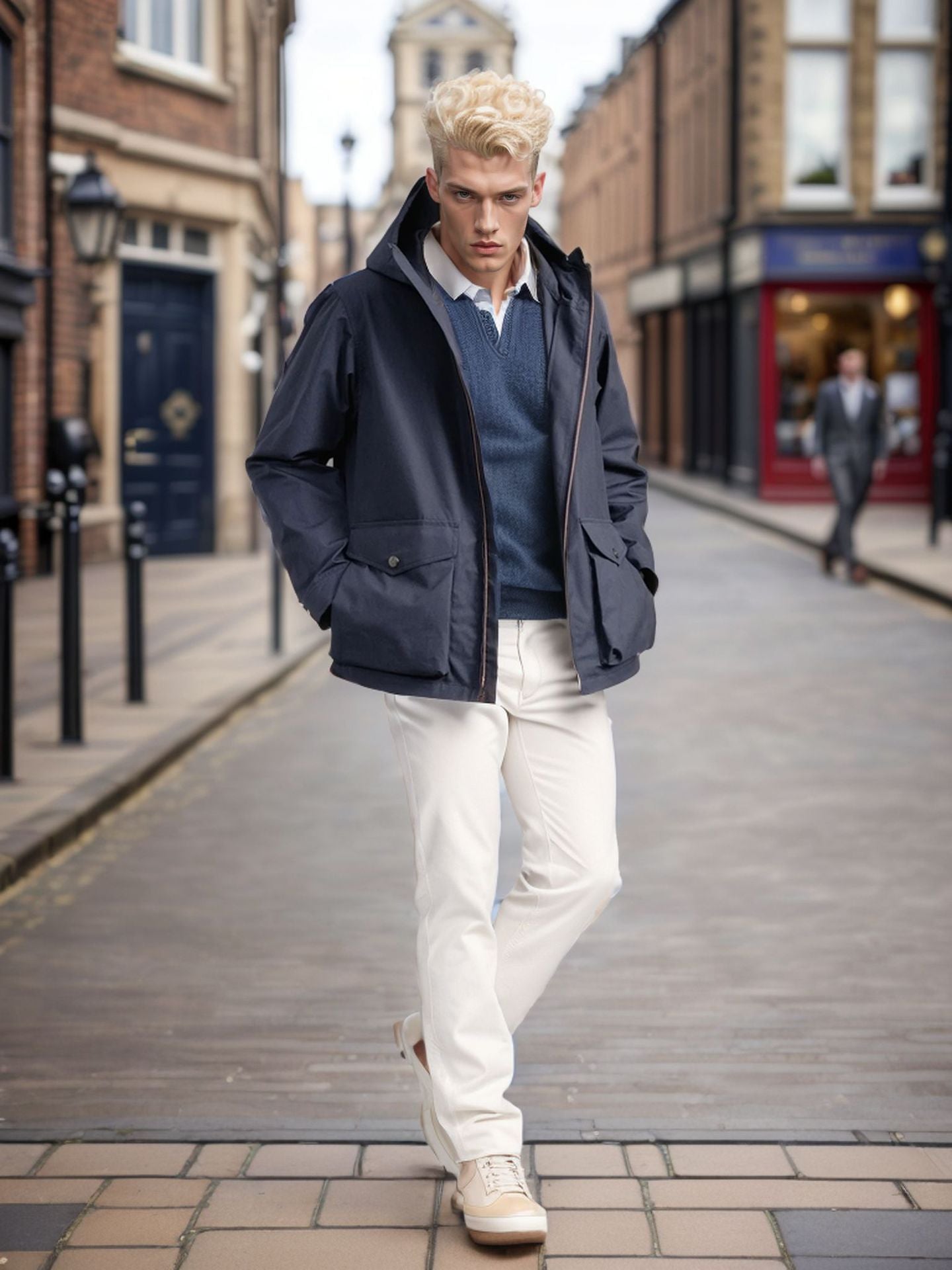 Street-wave Men's Functional Transitional Jacket With Removable Hood For Urban Comfort