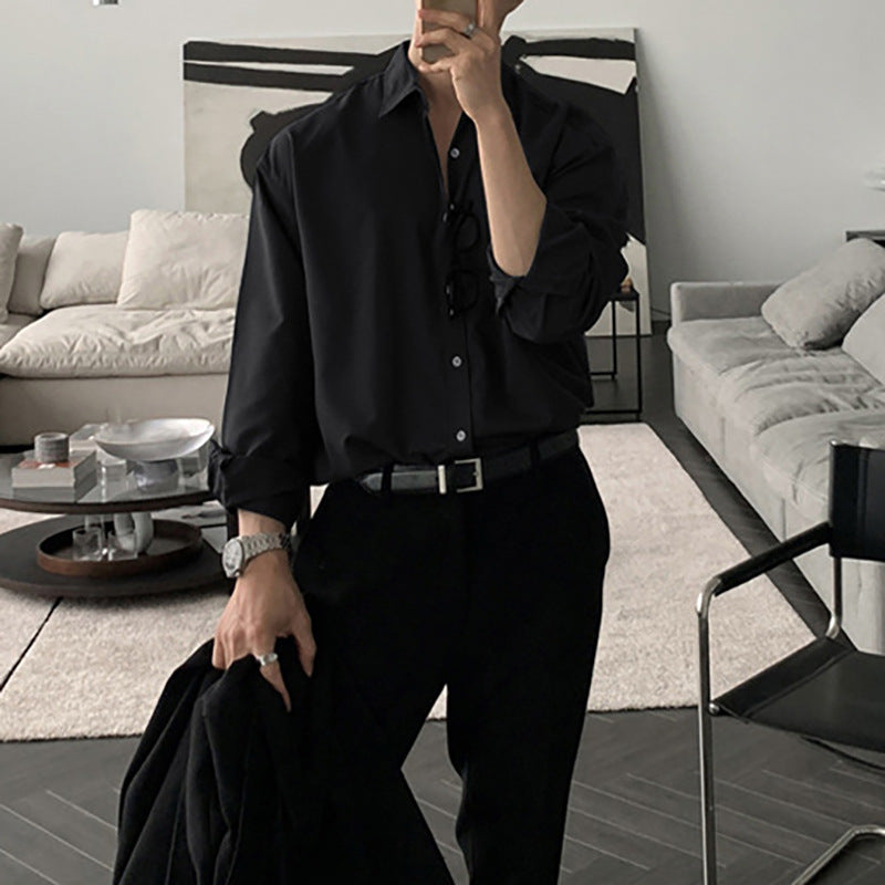 Mens Oversize Shirt Breathable Cotton Casual Fit Everyday All Season Street-wave For Men