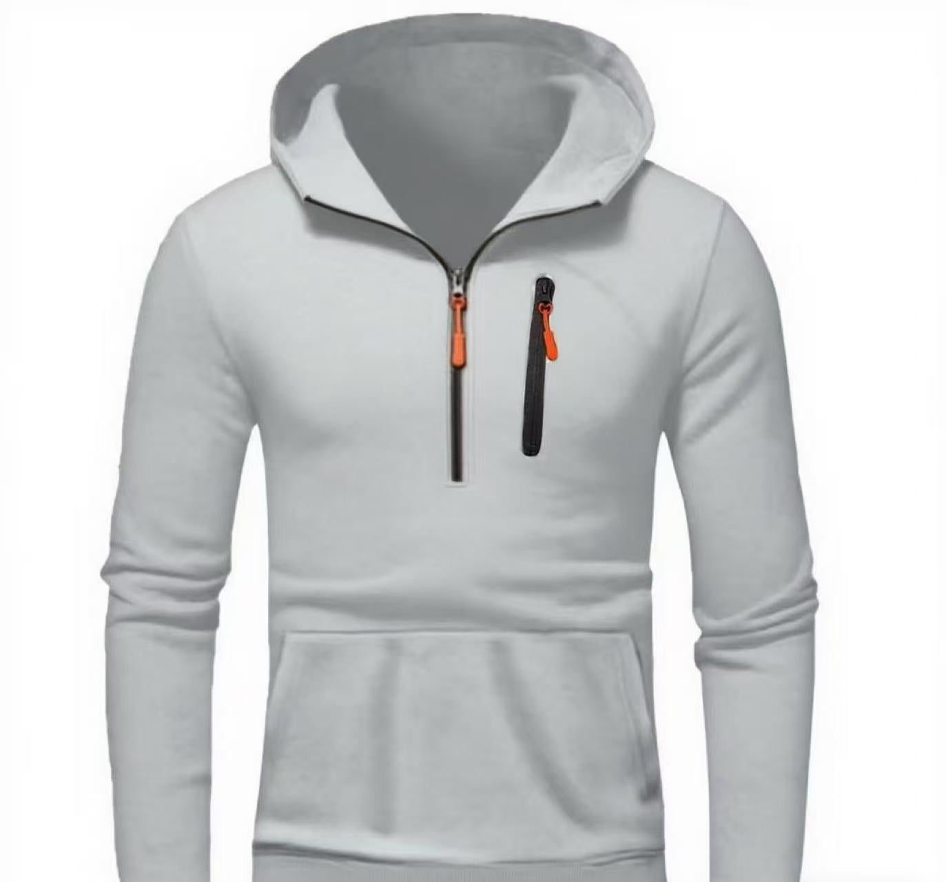Street-Wave Half Zip Hoodie For Men Modern With Innovative Zipper For Active Comfort