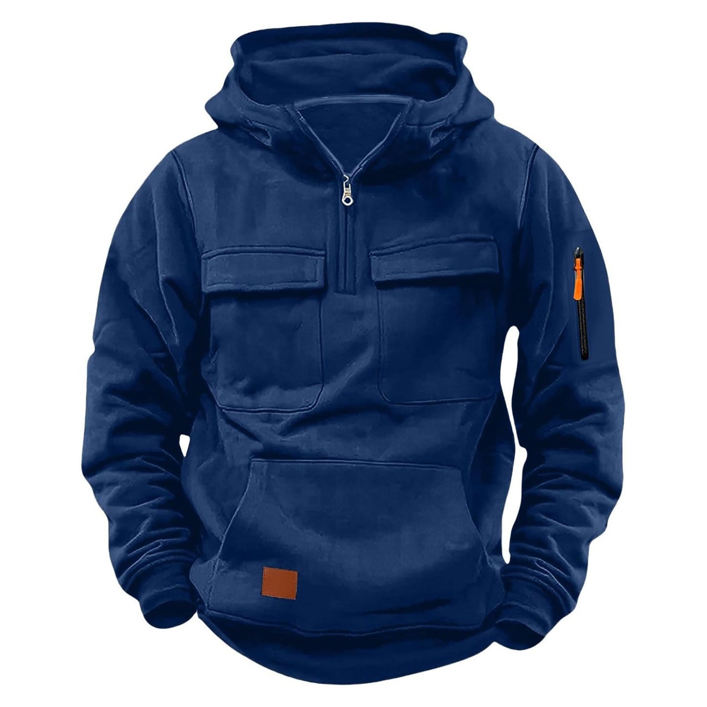 Street-Wave Men's Functional Hooded Zip Jacket With Practical Pockets For Active Men