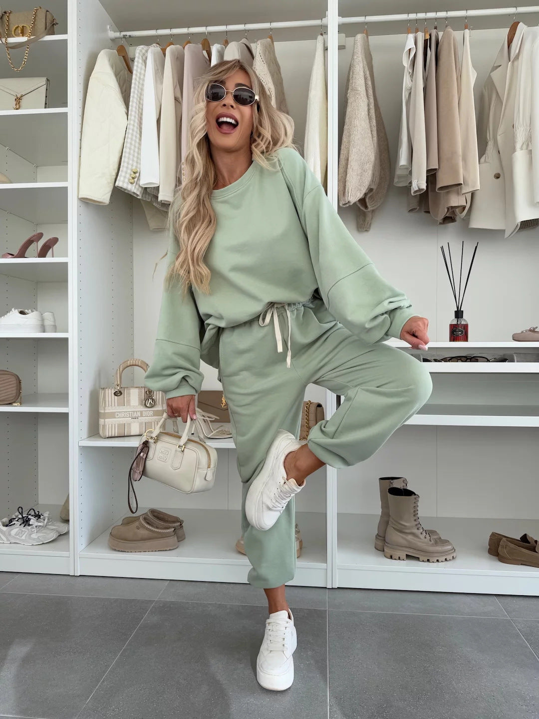 Street-Wave Women's Sporty Loungewear Set With Elastic Cuffs Relaxed Fit Cozy Comfort
