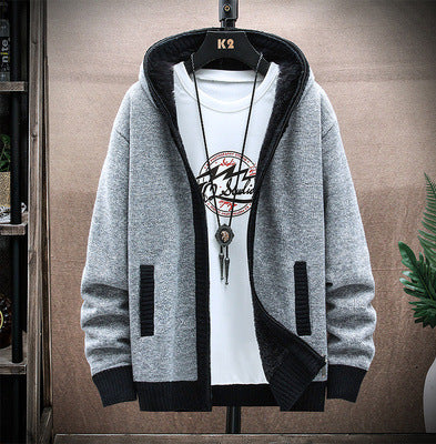 Street Wave Knit Cardigan For Men With Asymmetric Zipper And Practical Pockets Modern Comfort