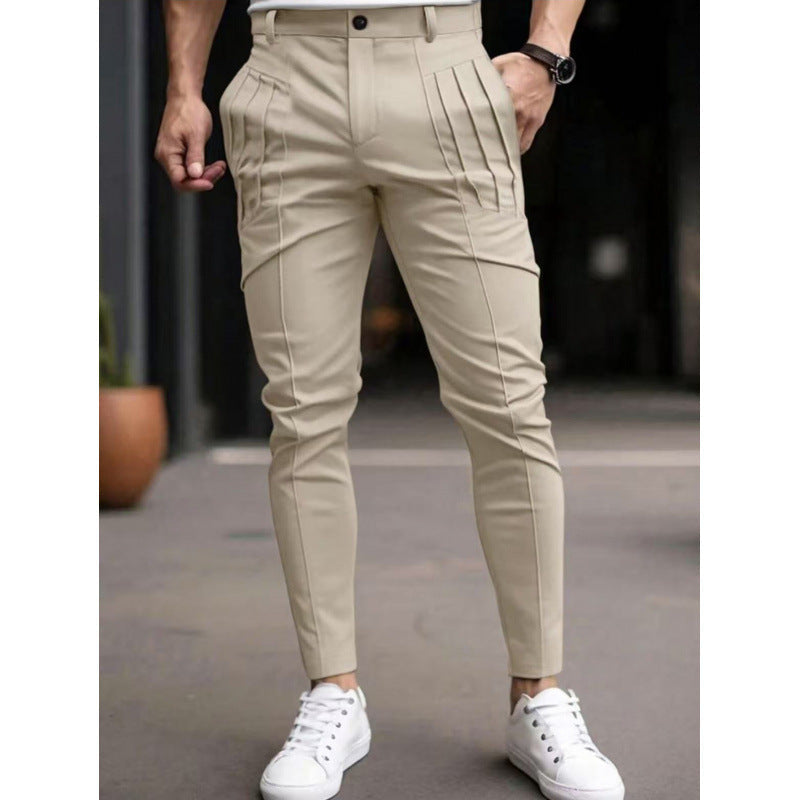 Streetwave Slim Fit Pleated Dress Pants For Men Elegant Everyday Workwear And Formal Trousers